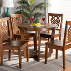 Baxton Studio Salida Modern and Contemporary Transitional Walnut Brown Finished Wood 5-Piece Dining Set