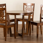 Baxton Studio Salida Modern and Contemporary Transitional Walnut Brown Finished Wood 5-Piece Dining Set