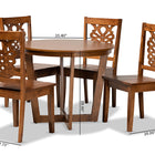Baxton Studio Salida Modern and Contemporary Transitional Walnut Brown Finished Wood 5-Piece Dining Set