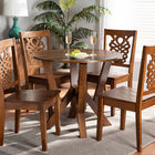 Baxton Studio Valda Modern and Contemporary Transitional Walnut Brown Finished Wood 5-Piece Dining Set