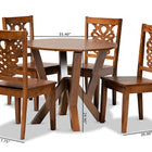 Baxton Studio Valda Modern and Contemporary Transitional Walnut Brown Finished Wood 5-Piece Dining Set