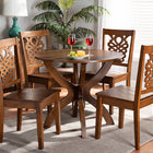 Baxton Studio Wanda Modern and Contemporary Transitional Walnut Brown Finished Wood 5-Piece Dining Set