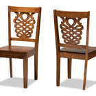 Baxton Studio Gervais Modern and Contemporary Transitional Walnut Brown Finished Wood 2-Piece Dining Chair Set