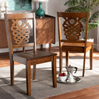 Baxton Studio Gervais Modern and Contemporary Transitional Walnut Brown Finished Wood 2-Piece Dining Chair Set