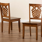 Baxton Studio Gervais Modern and Contemporary Transitional Walnut Brown Finished Wood 2-Piece Dining Chair Set
