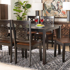 Baxton Studio Luisa Modern and Contemporary Two-Tone Dark Brown and Walnut Brown Finished Wood 7-Piece Dining Set