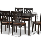 Baxton Studio Luisa Modern and Contemporary Two-Tone Dark Brown and Walnut Brown Finished Wood 7-Piece Dining Set