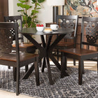 Baxton Studio Liese Modern and Contemporary Transitional Two-Tone Dark Brown and Walnut Brown Finished Wood 5-Piece Dining Set