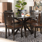 Baxton Studio Liese Modern and Contemporary Transitional Two-Tone Dark Brown and Walnut Brown Finished Wood 7-Piece Dining Set