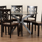 Baxton Studio Liese Modern and Contemporary Transitional Two-Tone Dark Brown and Walnut Brown Finished Wood 7-Piece Dining Set