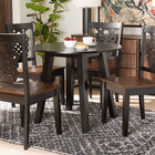 Baxton Studio Mina Modern and Contemporary Transitional Two-Tone Dark Brown and Walnut Brown Finished Wood 5-Piece Dining Set