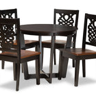 Baxton Studio Salida Modern and Contemporary Transitional Two-Tone Dark Brown and Walnut Brown Finished Wood 5-Piece Dining Set
