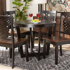 Baxton Studio Salida Modern and Contemporary Transitional Two-Tone Dark Brown and Walnut Brown Finished Wood 5-Piece Dining Set