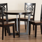 Baxton Studio Salida Modern and Contemporary Transitional Two-Tone Dark Brown and Walnut Brown Finished Wood 5-Piece Dining Set