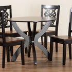 Baxton Studio Wanda Modern and Contemporary Transitional Two-Tone Dark Brown and Walnut Brown Finished Wood 5-Piece Dining Set