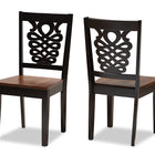 Baxton Studio Gervais Modern and Contemporary Transitional Two-Tone Dark Brown and Walnut Brown Finished Wood 2-Piece Dining Chair Set