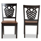 Baxton Studio Gervais Modern and Contemporary Transitional Two-Tone Dark Brown and Walnut Brown Finished Wood 2-Piece Dining Chair Set