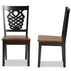 Baxton Studio Gervais Modern and Contemporary Transitional Two-Tone Dark Brown and Walnut Brown Finished Wood 2-Piece Dining Chair Set