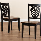Baxton Studio Gervais Modern and Contemporary Transitional Two-Tone Dark Brown and Walnut Brown Finished Wood 2-Piece Dining Chair Set
