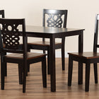 Baxton Studio Luisa Modern and Contemporary Two-Tone Dark Brown and Walnut Brown Finished Wood 5-Piece Dining Set