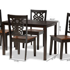 Baxton Studio Luisa Modern and Contemporary Two-Tone Dark Brown and Walnut Brown Finished Wood 5-Piece Dining Set