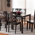 Baxton Studio Nicolette Modern and Contemporary Dark Brown Finished Wood 7-Piece Dining Set