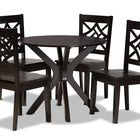 Baxton Studio Miela Modern and Contemporary Dark Brown Finished Wood 5-Piece Dining Set