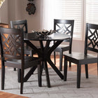 Baxton Studio Miela Modern and Contemporary Dark Brown Finished Wood 5-Piece Dining Set