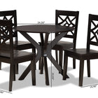 Baxton Studio Miela Modern and Contemporary Dark Brown Finished Wood 5-Piece Dining Set