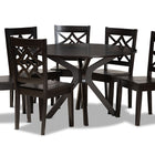 Baxton Studio Miela Modern and Contemporary Dark Brown Finished Wood 7-Piece Dining Set