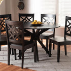 Baxton Studio Miela Modern and Contemporary Dark Brown Finished Wood 7-Piece Dining Set