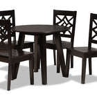 Baxton Studio Rava Modern and Contemporary Dark Brown Finished Wood 5-Piece Dining Set