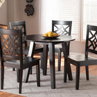 Baxton Studio Rava Modern and Contemporary Dark Brown Finished Wood 5-Piece Dining Set