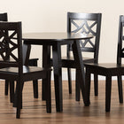 Baxton Studio Rava Modern and Contemporary Dark Brown Finished Wood 5-Piece Dining Set