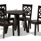 Baxton Studio Rava Modern and Contemporary Dark Brown Finished Wood 5-Piece Dining Set