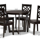 Baxton Studio Brava Modern and Contemporary Dark Brown Finished Wood 5-Piece Dining Set