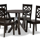 Baxton Studio Kaila Modern and Contemporary Dark Brown Finished Wood 5-Piece Dining Set