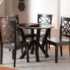 Baxton Studio Kaila Modern and Contemporary Dark Brown Finished Wood 5-Piece Dining Set