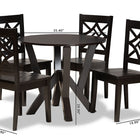 Baxton Studio Kaila Modern and Contemporary Dark Brown Finished Wood 5-Piece Dining Set