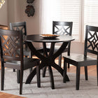 Baxton Studio Anila Modern and Contemporary Dark Brown Finished Wood 5-Piece Dining Set