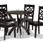Baxton Studio Anila Modern and Contemporary Dark Brown Finished Wood 5-Piece Dining Set