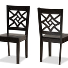 Baxton Studio Nicolette Modern and Contemporary Dark Brown Finished Wood 2-Piece Dining Chair Set