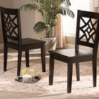 Baxton Studio Nicolette Modern and Contemporary Dark Brown Finished Wood 2-Piece Dining Chair Set