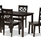 Baxton Studio Nicolette Modern and Contemporary Dark Brown Finished Wood 5-Piece Dining Set
