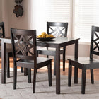Baxton Studio Nicolette Modern and Contemporary Dark Brown Finished Wood 5-Piece Dining Set
