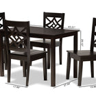 Baxton Studio Nicolette Modern and Contemporary Dark Brown Finished Wood 5-Piece Dining Set