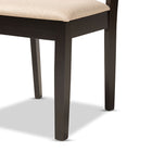 Baxton Studio Nicolette Modern and Contemporary Sand Fabric Upholstered and Dark Brown Finished Wood 7-Piece Dining Set