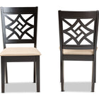 Baxton Studio Nicolette Modern and Contemporary Sand Fabric Upholstered and Dark Brown Finished Wood 2-Piece Dining Chair Set
