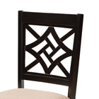 Baxton Studio Nicolette Modern and Contemporary Sand Fabric Upholstered and Dark Brown Finished Wood 2-Piece Dining Chair Set