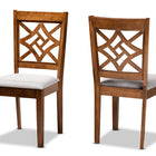 Baxton Studio Nicolette Modern and Contemporary Grey Fabric Upholstered and Walnut Brown Finished Wood 2-Piece Dining Chair Set